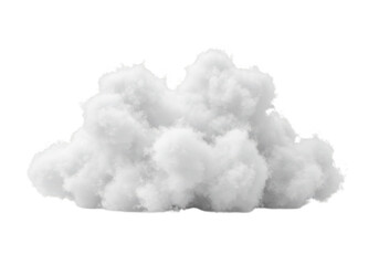 A pile of fluffy white cotton isolated on transparent background