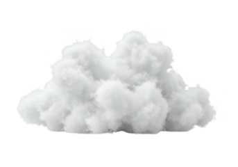 A pile of fluffy white cotton isolated on transparent background