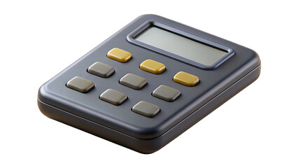 Obraz premium Gray and Yellow Digital Calculator with a Blank Screen on a png Transparent Background math mathematics