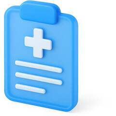 Obraz premium A blue clipboard with a white cross on it