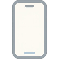 A phone with a gray case and a white background