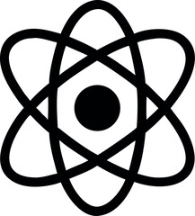 Atom science vector icon, nuclear symbol, molecule sign. Modern, simple flat icon vector
