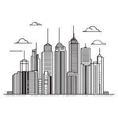City skyline graphic illustration