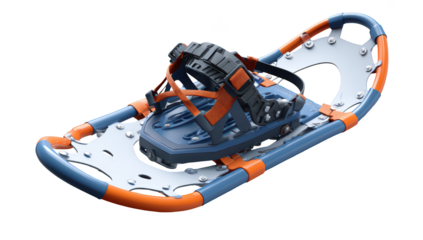 Isolated snowshoe, blue and orange, perfect for deep snow
