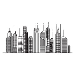 City skyline graphic illustration