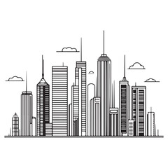 City skyline graphic illustration