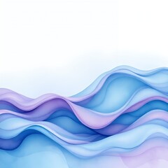 Fototapeta premium Soft Watercolor Wave in Blue and Lilac Harmony 
