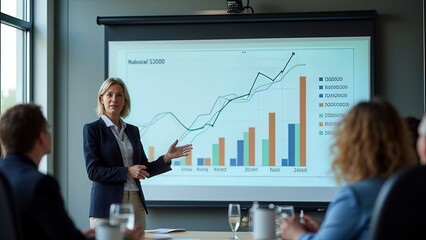 Female CFO Presenting Financial Results to Board of Directors - Corporate Leadership