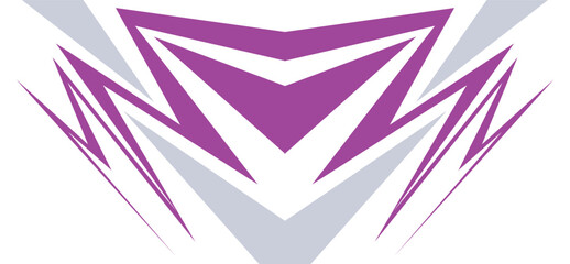 Chrome Slash Colored Geometric Lightning Stripe With White Background