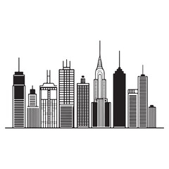 City skyline graphic illustration