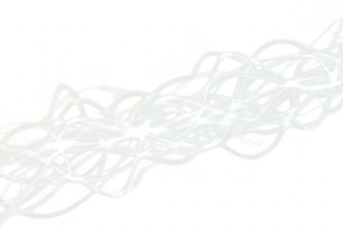 Abstract flowing lines with light effect isolated on transparent background