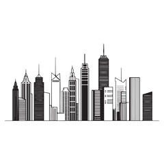 City skyline graphic illustration