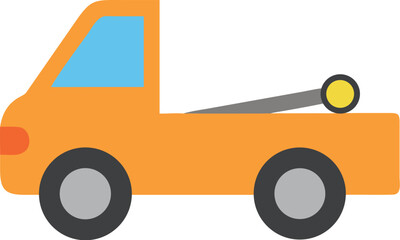 cute cartoon color outlined transportation vehicle icon, Pickup Truck vector Fill outline Icon Design illustration