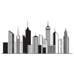 City skyline graphic illustration