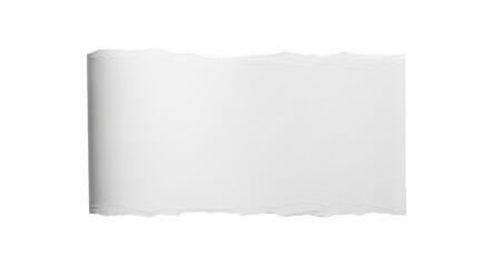 Torn white paper sheet isolated on transparent background