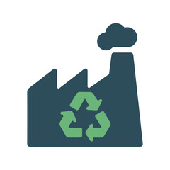 waste recycling plant flat icon color vector on white background
Vector color flat icon on white background