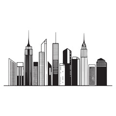 City skyline graphic illustration