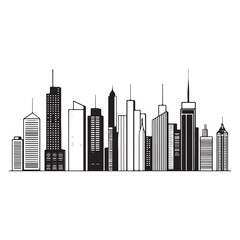 City skyline graphic illustration