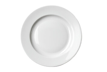 Empty, round, white ceramic bowl-shaped plate