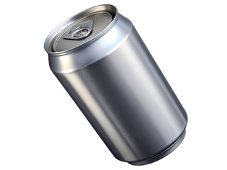 Silver Aluminum Beverage Can with Pull Tab on png Black Background drink soda