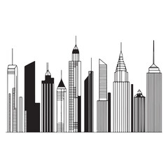 City skyline graphic illustration