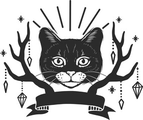 Boho Cat, Celestial, Cat, Kitten, Animals