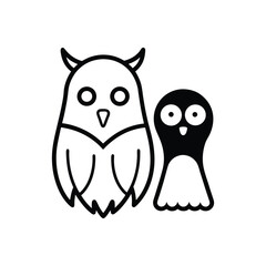 Halloween owl design with flat outline style