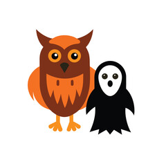Stylized halloween owl outline design
