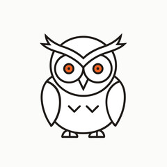 Stylized halloween owl outline design