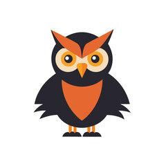 Halloween owl e design with flat elements