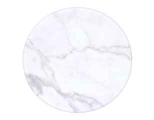 White marble stone round shape isolated on a transparent background.