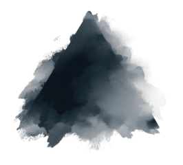 Abstract watercolor splatter in dark gray and white, forming a triangular shape