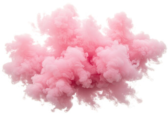 Pink smoke cloud explosion isolated on transparent background