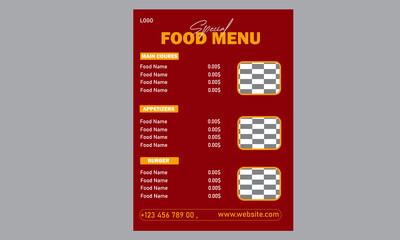 food menu design