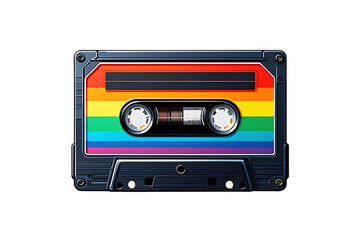 Obraz premium Old Audio Tape Cassette on the Transparent Background.