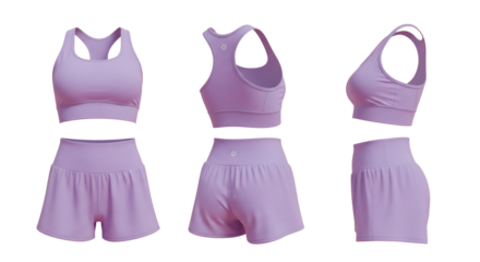 Activewear Set for Women, Sports Bra and Matching High-Waisted Shorts Mockup