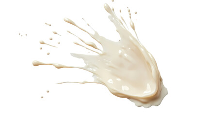 Fototapeta premium Creamy mayonnaise splash with a silky Isolated transparent on white background