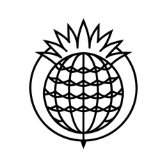 globe thistle flower line art