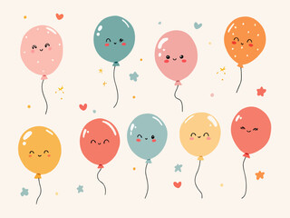 Vector illustration of a colorful balloons, set of colorful balloons © Chelsea