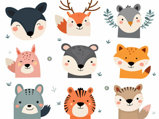 set of funny animals