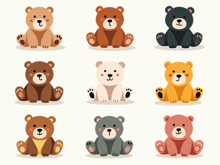 set of teddy bears