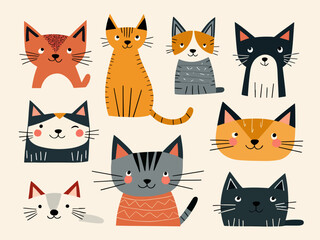 set of funny cats