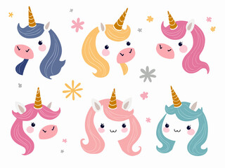 Colorful Unicorn Pattern With Cute Fantasy Friends for Kids, Whimsical Celebration Theme