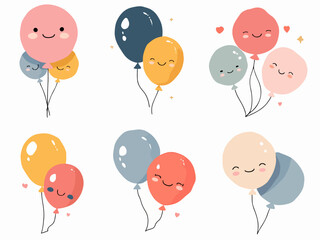 Colorful vector illustration of flying party balloons for birthday celebration decoration fun