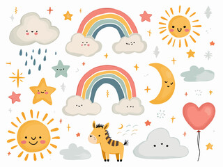 Pastel Rainbow Arches Pattern for Kids Decor and Modern Design