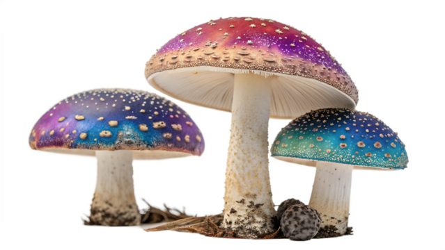 Celestial Mystical Boho Magic Mushrooms PNG. AI Generated.
