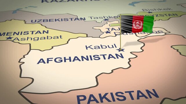 Afghanistan Map Flag 4K Loop