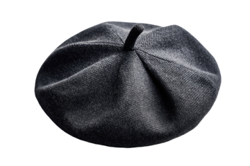 Dark gray beret, top view (1)