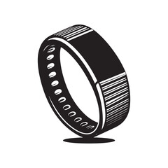 fitness tracker band vector silhouette clip art logo design illustration