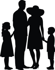 Silhouette family, parents, children, holding hands, unity, love, bonding, together, outdoor